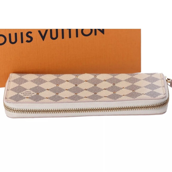 Louis Vuitton Zippy Clemence Wallet Damier White Studded N60252 Rose Ballerine - Picture 5 of 10
